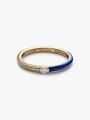 Pandora ME Pavé & Blue Dual Ring 14k gold plating