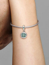 Lucky Four Leaf Clover Dangle Charm Sterling silver