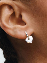 Heart Open Hoop Earrings Sterling silver