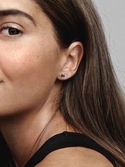 January Red Eternity Circle Stud Earrings Sterling silver