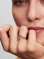 Organically Shaped Heart Small Ring 14k gold plating
