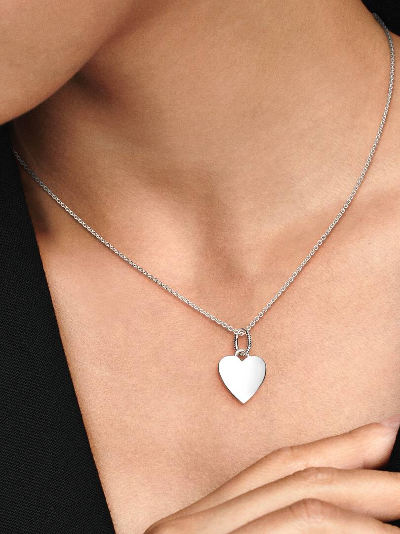 Engravable Heart Tag Pendant Sterling silver