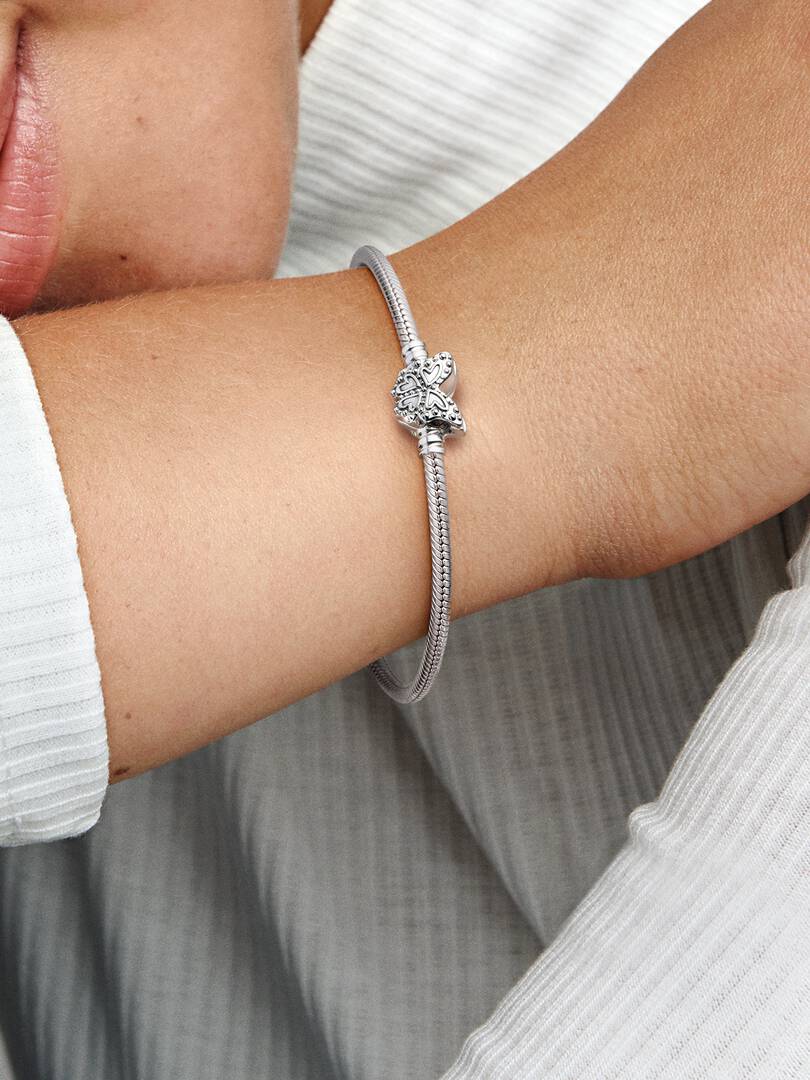 Pandora Moments Butterfly Clasp Snake Chain Bracelet Sterling silver