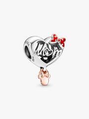 Disney Minnie Mouse Mom Heart Charm Sterling silver, 14k rose gold plating