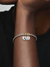 FINAL SALE - Two-tone Splittable Friendship Triple Dangle Charm Sterling silver, 14k gold plating