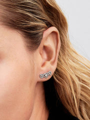 Halo Heart Trilogy Stud Earrings Sterling silver