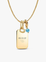 December Engravable Dangle Charm Necklace Set 3 Quantity