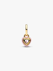 Pink Chakra Heart Mini Dangle Charm 14k gold plating