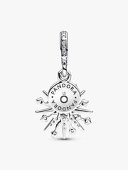 Sparkling Firework Double Dangle Charm Sterling silver