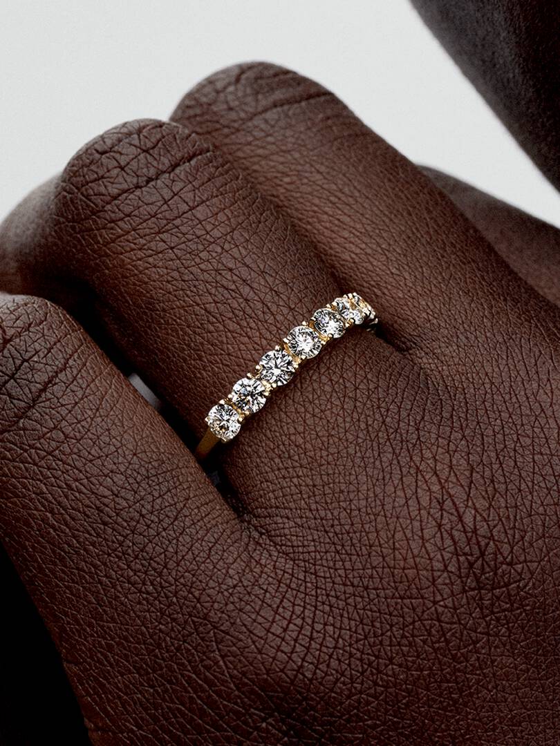 Pandora Era 14k Gold Lab-grown Diamond Half Eternity Band Ring 0.90 ct TW, 14k gold