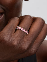 FINAL SALE - Band of Pink Hearts Ring Sterling silver