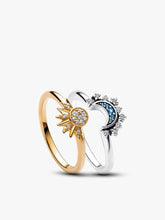 Celestial Sparkling Sun and Moon Ring Set 2 Quantity