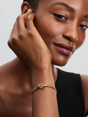 Sparkling Infinity Heart Clasp Snake Chain Bracelet 14k gold plating