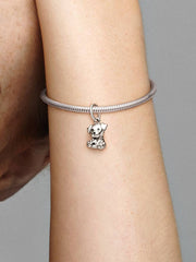 Labrador Puppy Dog Dangle Charm Sterling silver
