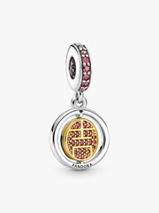 FINAL SALE - Spinning Lucky Dangle Charm Sterling silver, 14k gold plating