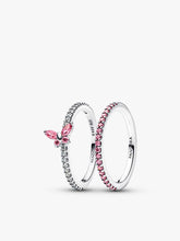 Pink Butterfly Ring Set 2 Quantity