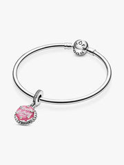 Pink Birthday Cake Dangle Charm Sterling silver