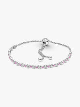 FINAL SALE - Pink & Clear Sparkle Slider Bracelet Sterling silver