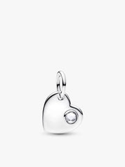 April Birthstone Heart Pendant Necklace 2 Quantity