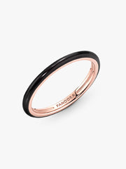 Pandora ME Black Enamel Ring 14k rose gold plating