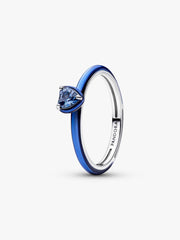 Blue Chakra Heart Ring Sterling silver