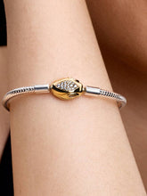 Snake Clasp & Chain Bracelet Sterling silver, 14k gold plating