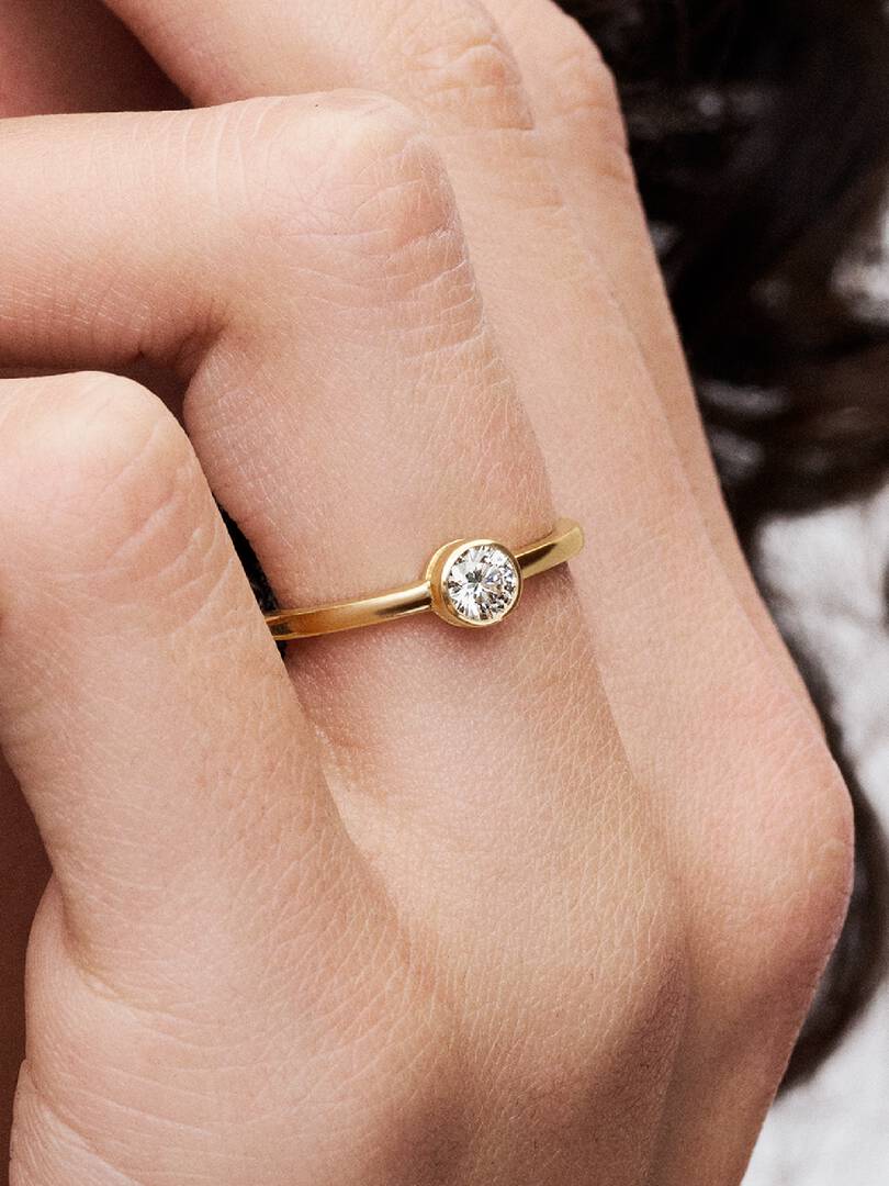 Pandora Era Bezel 14k Gold Lab-grown Diamond Ring 0.25 ct TW, 14k gold