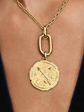 Crossing Arrows Oversized Medallion Charm 14k gold plating