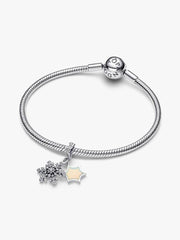 Opalescent Snowflake Double Dangle Charm Sterling silver