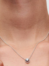 Sparkling Round Halo Pendant Collier Necklace Sterling silver