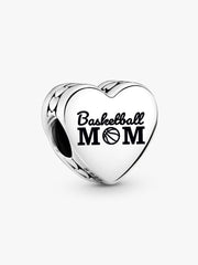 Basketball Mom Heart Charm Sterling silver