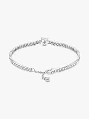 Sparkling Heart Tennis Bracelet Sterling silver