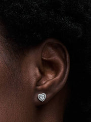 Elevated Heart Stud Earrings Sterling silver