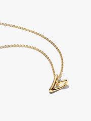 Organically Shaped Heart Small Pendant Necklace 14k gold plating