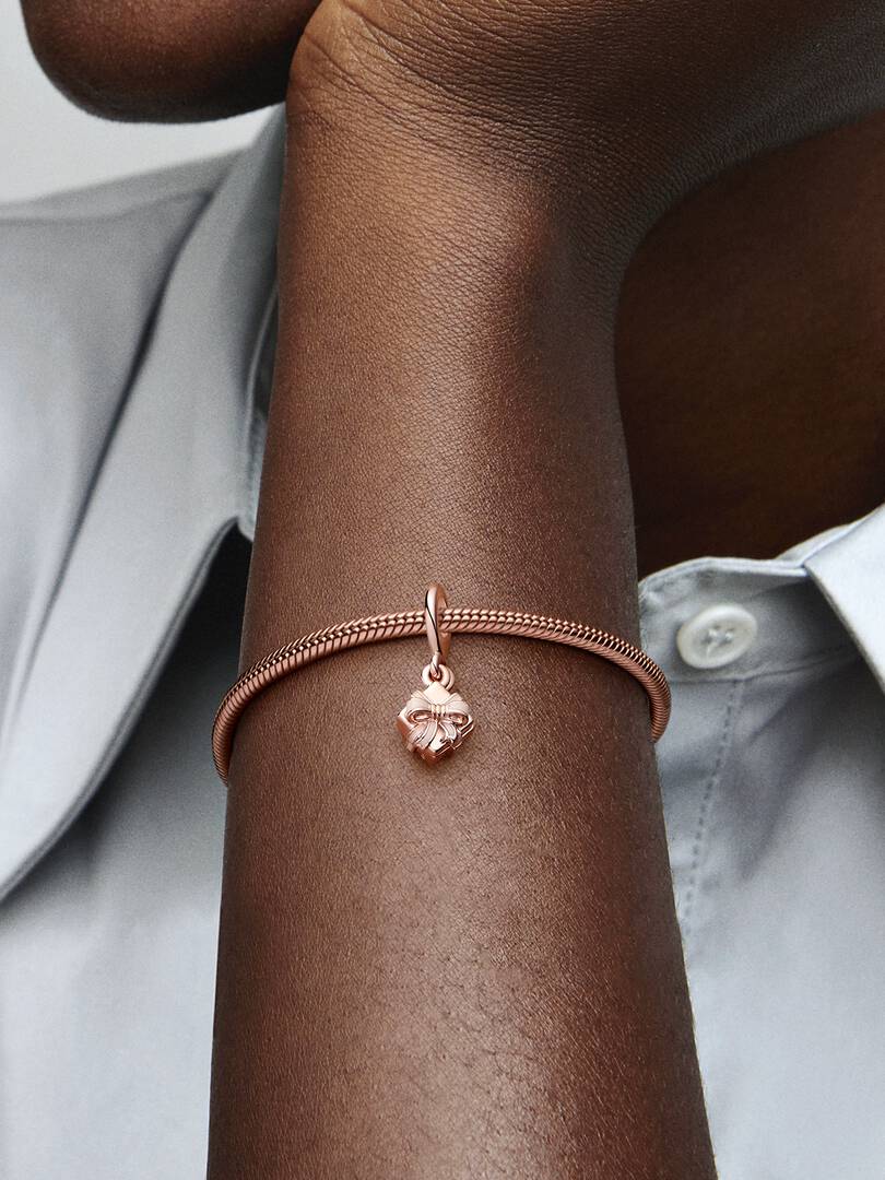 FINAL SALE - Happy Birthday Gift Openable Dangle Charm 14k rose gold plating
