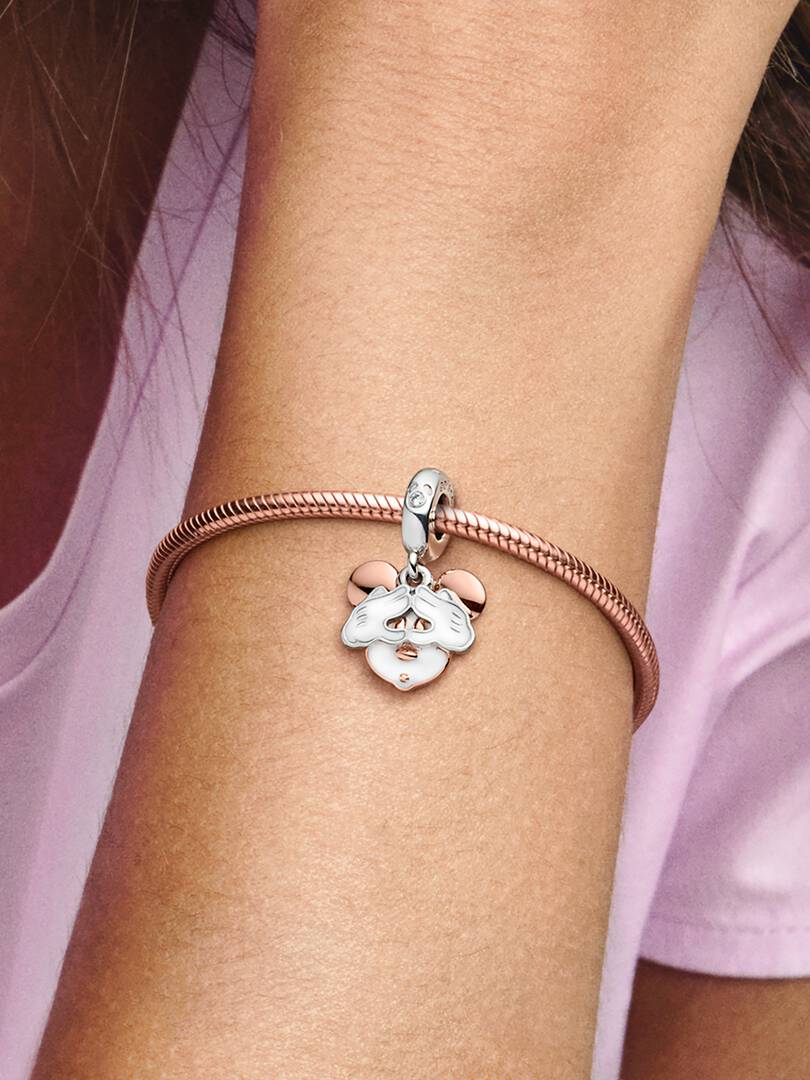 Disney Mickey Mouse Double Dangle Charm Sterling silver, 14k rose gold plating
