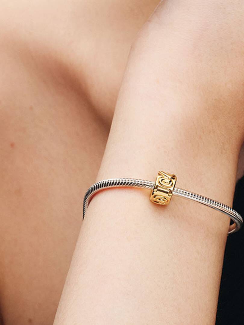 Knotted Hearts Clip Charm 14k gold plating