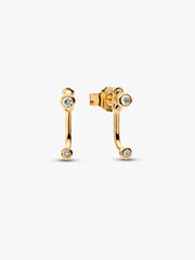 Pandora Era Bezel Lab-Grown Diamond Ear Jacket Stud Earrings 0.10 ct TW, 14k gold