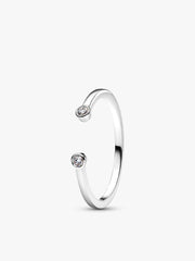 Pandora Era Lab-Grown Diamond White Gold Open and Trio Ring Set 2 Quantity