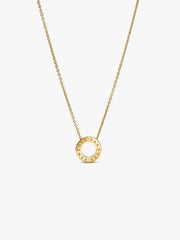 Pandora Logo Pavé Circle Collier Necklace 14k gold plating