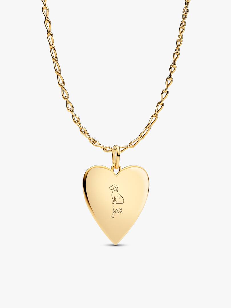 Engravable Oversized Heart Tag Pendant Necklace 2 Quantity