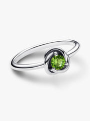 August Birthstone Eternity Circle Ring Sterling silver