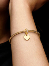 Engravable Heart Tag Dangle Charm 14k gold plating