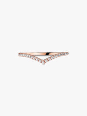 Sparkling Wishbone Ring 14k rose gold plating