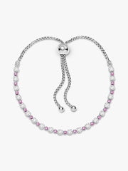 FINAL SALE - Pink & Clear Sparkle Slider Bracelet Sterling silver