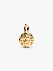 FINAL SALE - Peace, Love & Luck Dangle Charm 14k gold