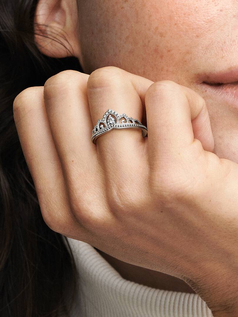 FINAL SALE - Regal Beaded Tiara Ring Sterling silver
