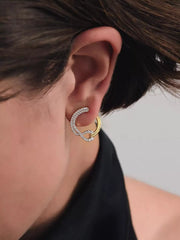 Pandora Infinite Lab-grown Diamond Pavé Open Circle Stud Earrings 0.54 ct TW, 14k gold