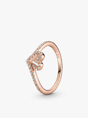 Full of Love and Sparkle Wishbone Ring Set 2 Quantity