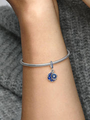 Sparkling Moon Spinning Dangle Charm Sterling silver